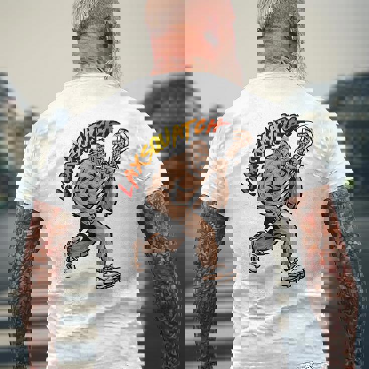 D-Pole Longtick Bigfoot Lacrosse Player Laxsquatch メンズTシャツ バックプリント 高齢者への贈り物