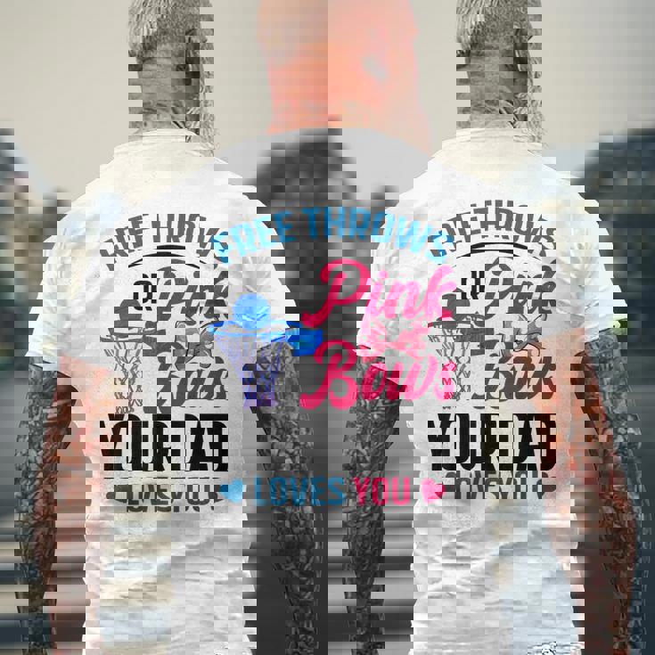 Dad Loves You Free Throw Or Pink Bows 性別発表 メンズTシャツ バックプリント 高齢者への贈り物