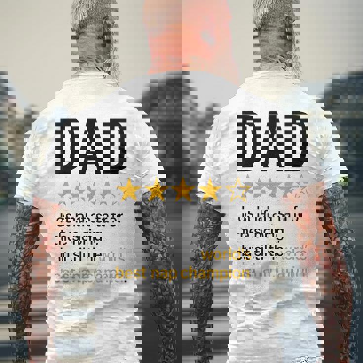 Dadtar Rating いびきジョーク 世界最高のお昼寝チャンピオン メンズTシャツ バックプリント 高齢者への贈り物