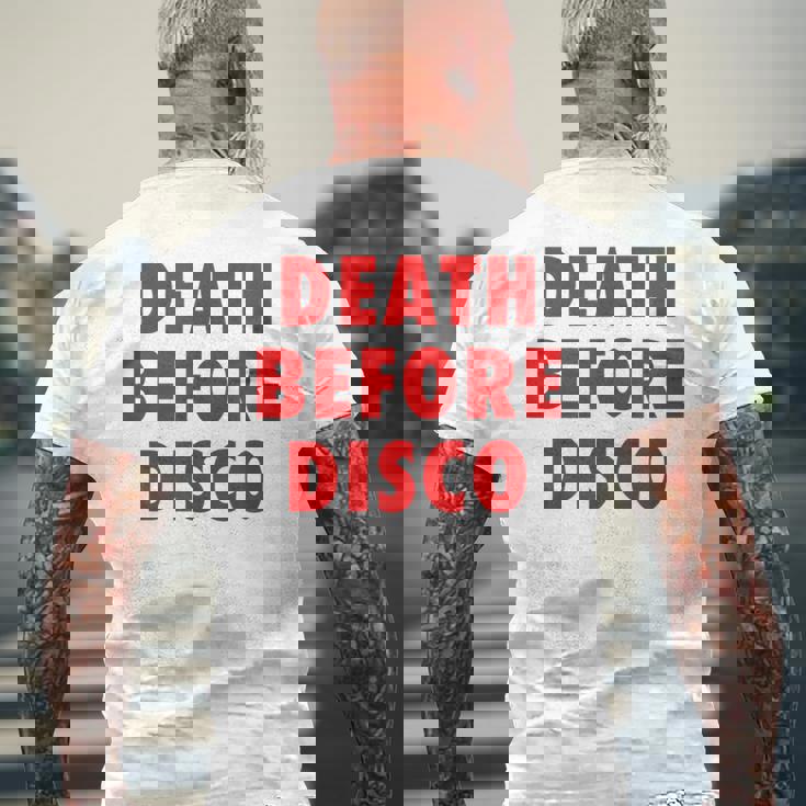 Death Before Disco Inspired メンズ レディース 80年代レトロ メンズTシャツ バックプリント 高齢者への贈り物