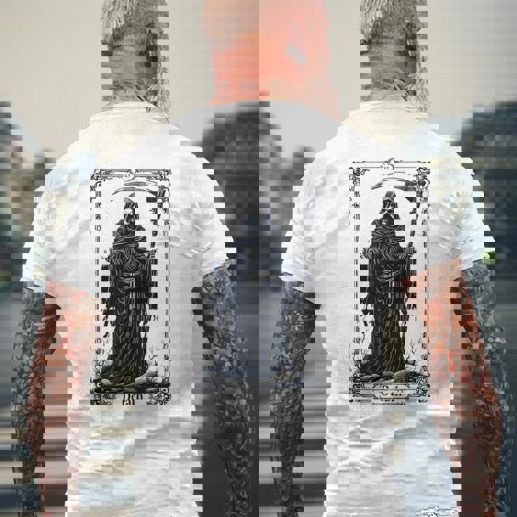 Death Tarot Card 13 Craft Gothic Reaper Aesthetic メンズTシャツ バックプリント 高齢者への贈り物