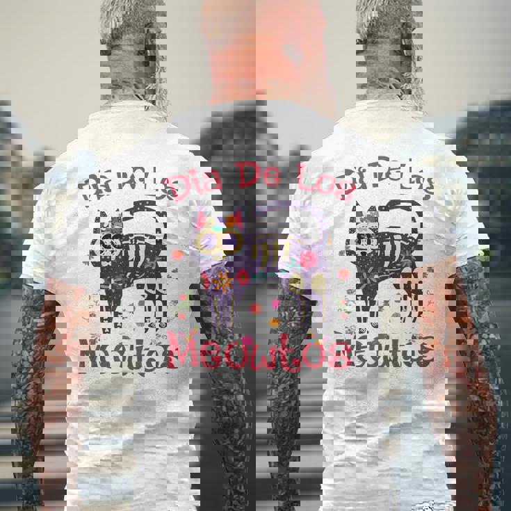 Dia De Los Meowtos Muertos シュガースカル キャット 死者の日 メンズTシャツ バックプリント 高齢者への贈り物