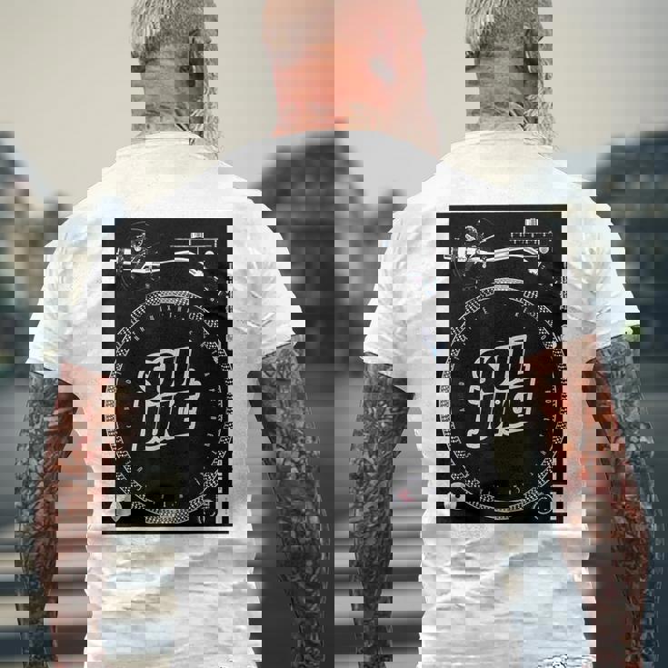 Dj ターンテーブル バトルレコードプレーヤー ディスク ジョッキー ミュージックディスコ メンズTシャツ バックプリント 高齢者への贈り物