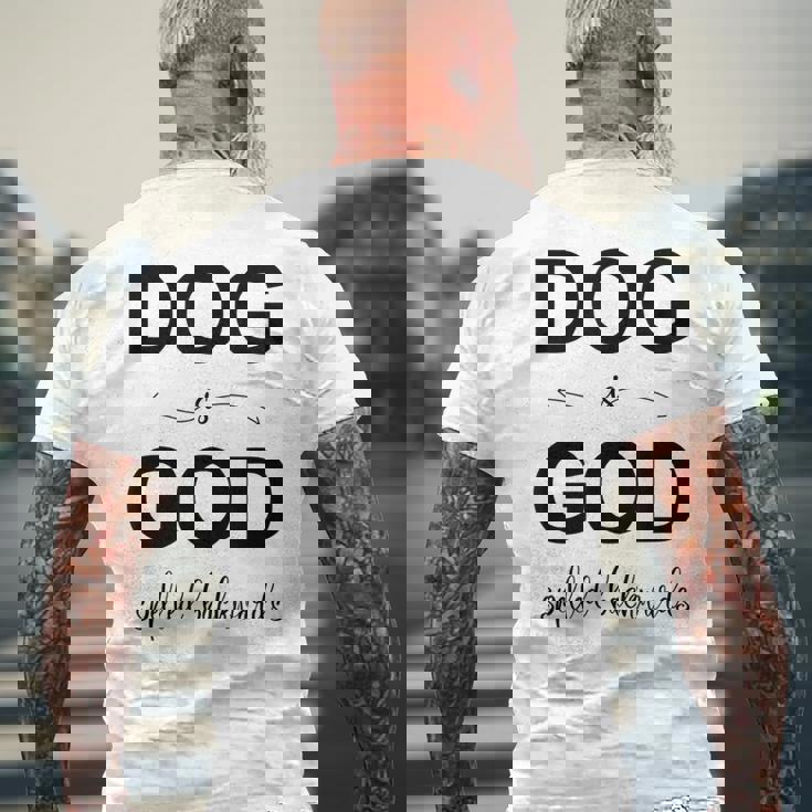 Dog Is Godpelled Backwards-面白い犬の言葉 メンズTシャツ バックプリント 高齢者への贈り物