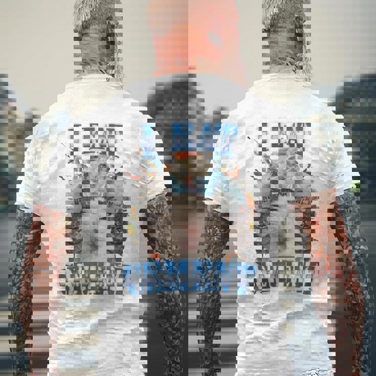 I Eat セメント 呪われた猫 面白い 奇妙な特定 ダンク ミーム 長袖tシャツ メンズTシャツ バックプリント 高齢者への贈り物