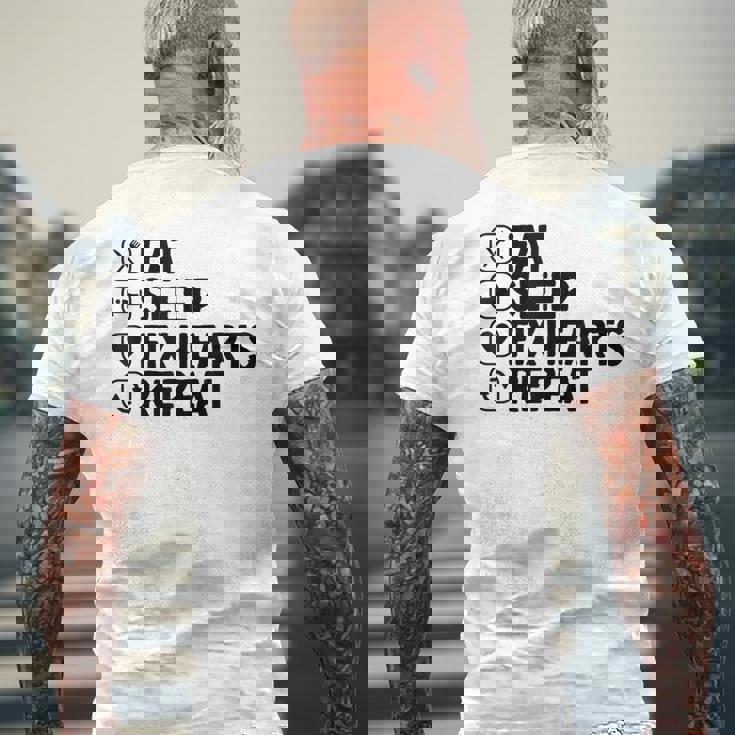 Eatleep Fix Heartsリピート心臓専門医心臓病学 メンズTシャツ バックプリント 高齢者への贈り物