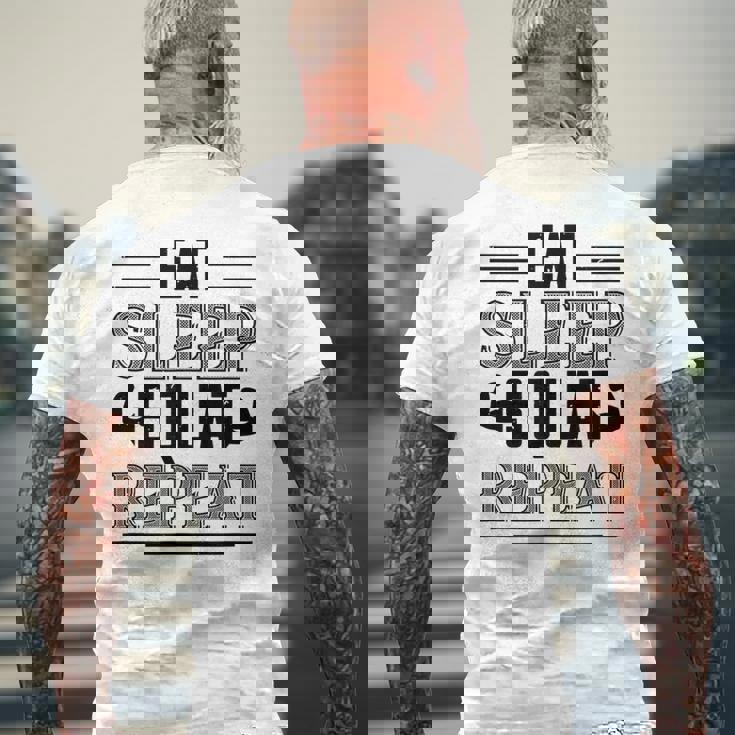 Eatleepquat Repeat 面白いジムワークアウト メンズTシャツ バックプリント 高齢者への贈り物