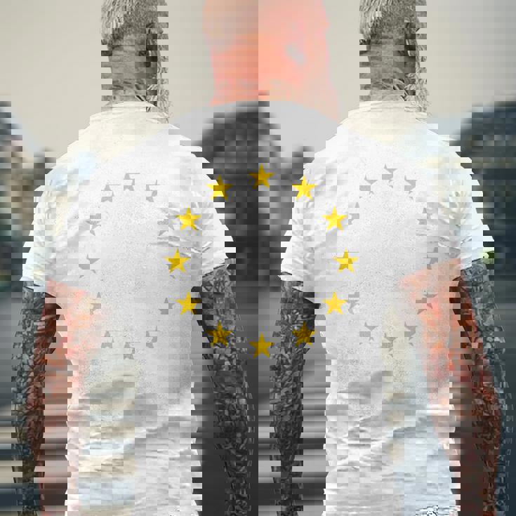 Eu旗欧州連合旗ヨーロッパ メンズTシャツ バックプリント 高齢者への贈り物