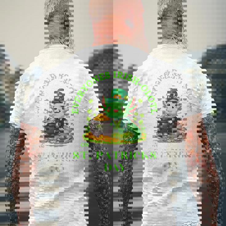 Everyones Irish Olotl Axolotl 聖パトリックデー グリーン アホロートル 長袖tシャツ メンズTシャツ バックプリント 高齢者への贈り物