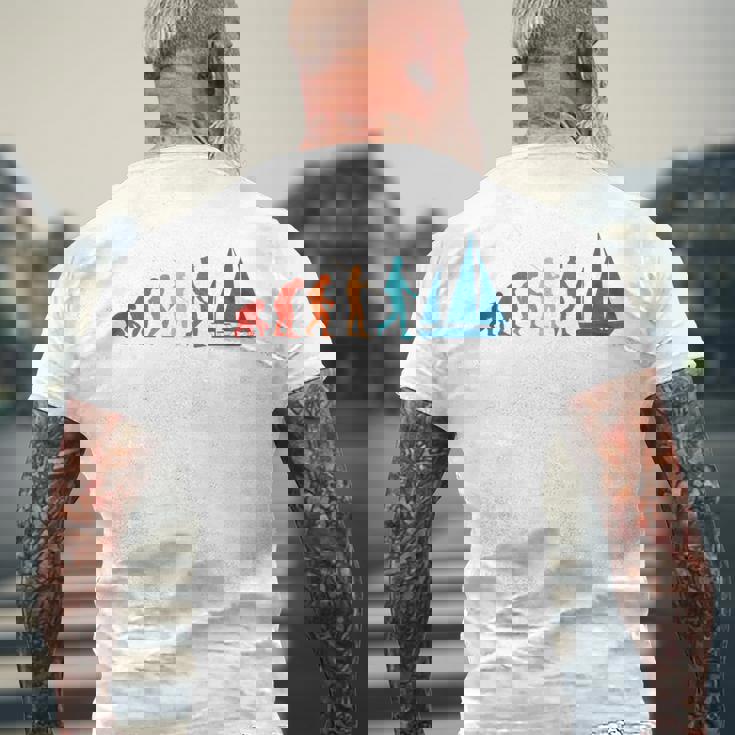 Evolution Graphic ヨット 船長 セーリング 海 ボート ヨット メンズTシャツ バックプリント 高齢者への贈り物