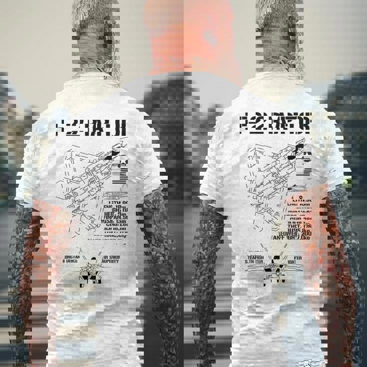 F22 ラプター戦闘機 ジェット仕様 軍用飛行機 F22 ラプター メンズTシャツ バックプリント 高齢者への贈り物