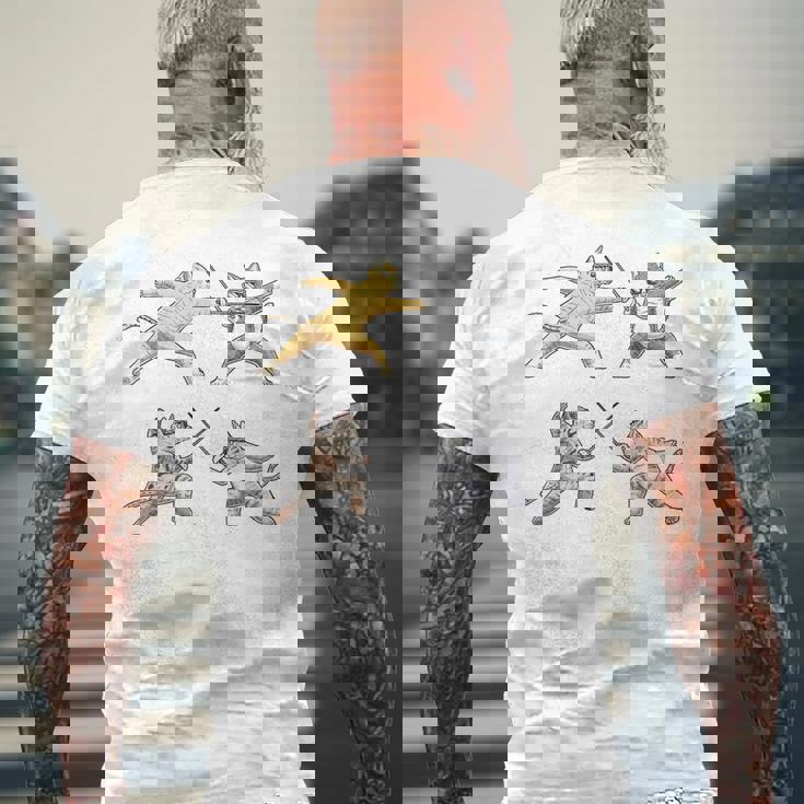 Fencer 猫 エペフェンシング付き メンズTシャツ バックプリント 高齢者への贈り物