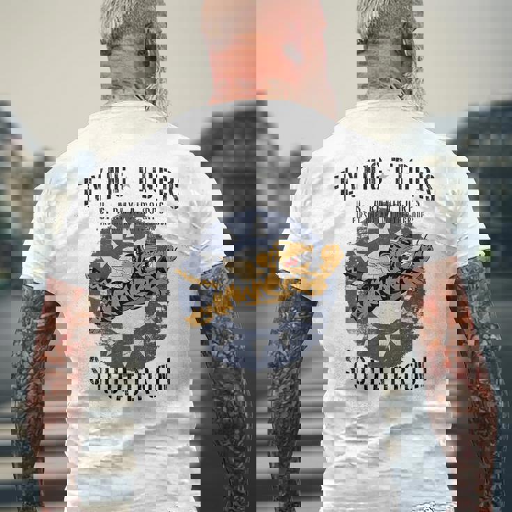 Flying Tigersquadron 第二次世界大戦ヴィンテージ記章 バックプリント メンズTシャツ バックプリント 高齢者への贈り物