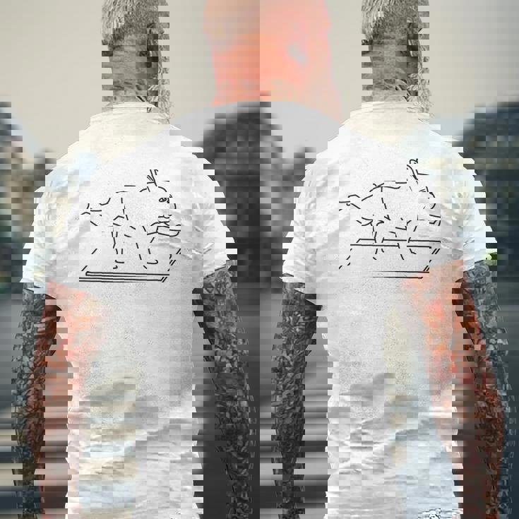 French Bulldog Frenchie Yoga フレンチブルドッグヨガ メンズTシャツ バックプリント 高齢者への贈り物