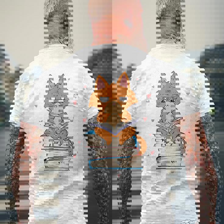 Cat & Amp Amp Book Lover シャツ 猫と本の愛好家 メンズTシャツ バックプリント 高齢者への贈り物