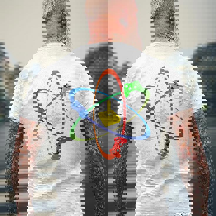 Gamer Atom コンソールプレーヤー ゲームコンピュータープログラマー 長袖tシャツ メンズTシャツ バックプリント 高齢者への贈り物