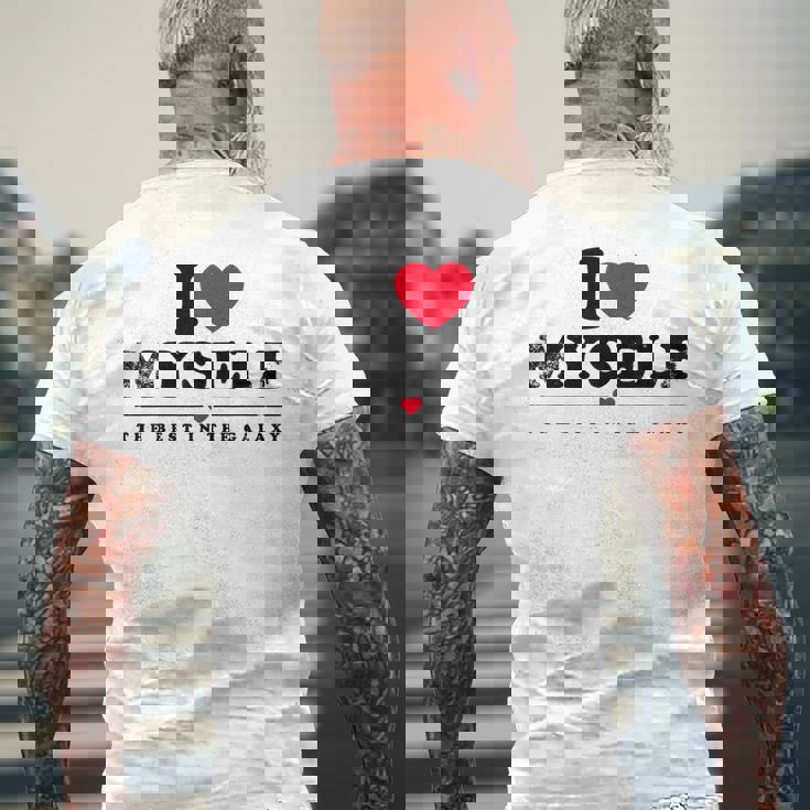 I Love Myself I Heart Myself メンズTシャツ バックプリント 高齢者への贈り物