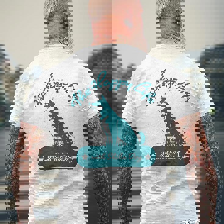 The Happy Life Withhiba Dog かわいい柴犬 黒柴 赤柴 メンズTシャツ バックプリント 高齢者への贈り物