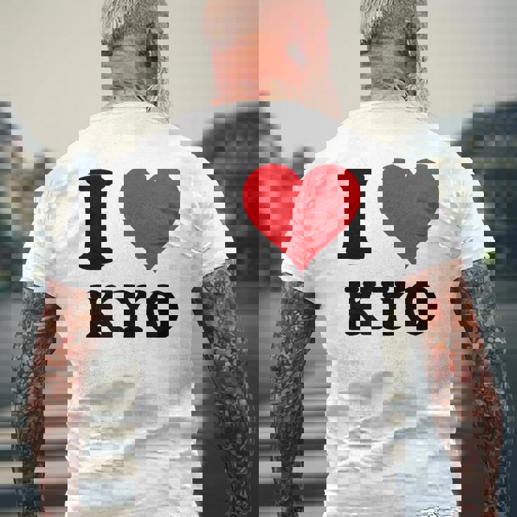 I Heart Kyo ファーストネーム I Love パーソナライズ メンズTシャツ バックプリント 高齢者への贈り物