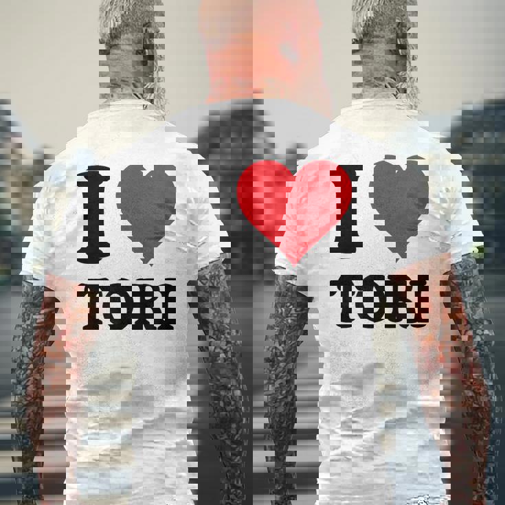 I Heart Tori ファーストネーム I Love パーソナライズ メンズTシャツ バックプリント 高齢者への贈り物