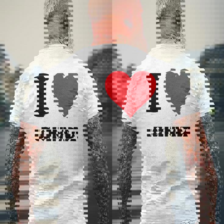 I Heart 内田ジャパンラブ 日本土産 メンズTシャツ バックプリント 高齢者への贈り物