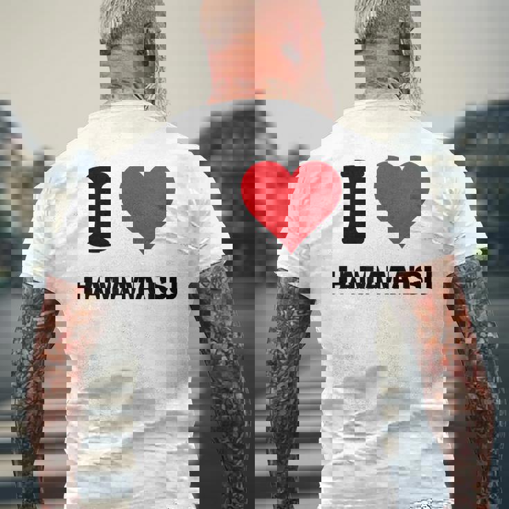 I Heart 浜松 Japan Love 日本土産 メンズTシャツ バックプリント 高齢者への贈り物