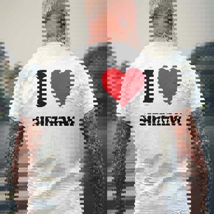 I Heart 白川ジャパンラブ 日本土産 メンズTシャツ バックプリント 高齢者への贈り物