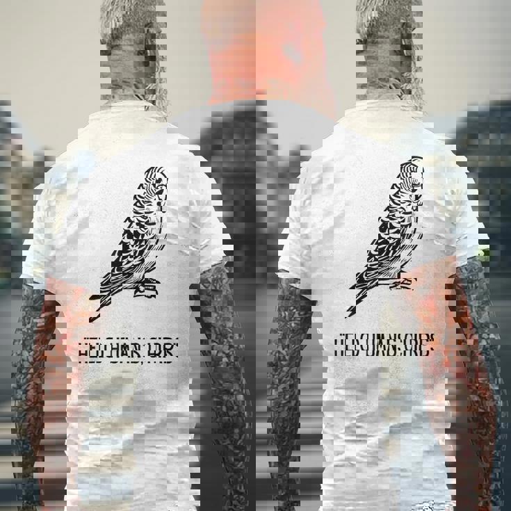 Hello Humans メンズTシャツ バックプリント 高齢者への贈り物