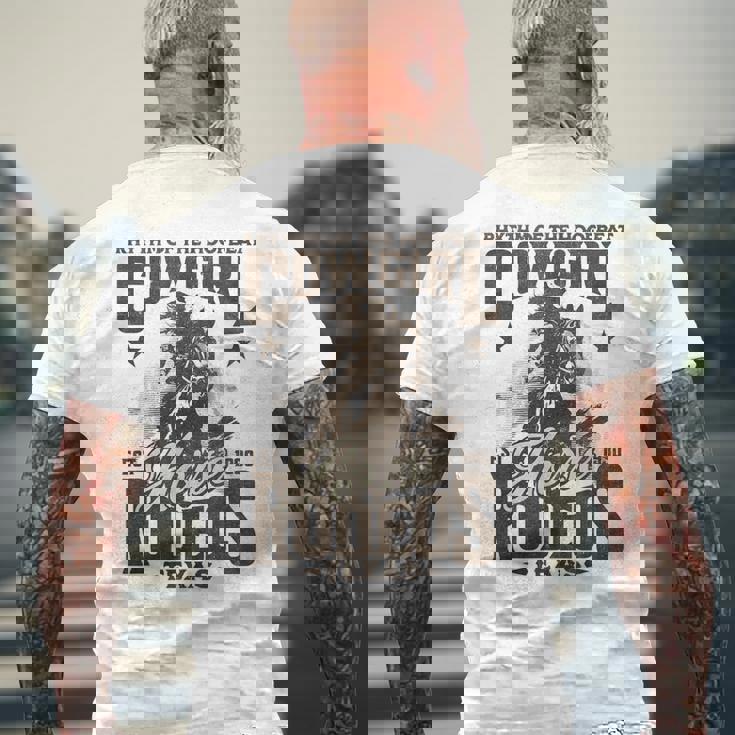 Hoofbeatのリズム カウガール 馬 ロデオ テキサスホース メンズTシャツ バックプリント 高齢者への贈り物