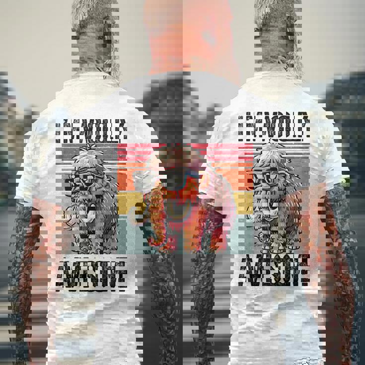 I'm Woolly Awesome 面白い レトロ メンズ レディース キッズ ウーリーマンモス メンズTシャツ バックプリント 高齢者への贈り物