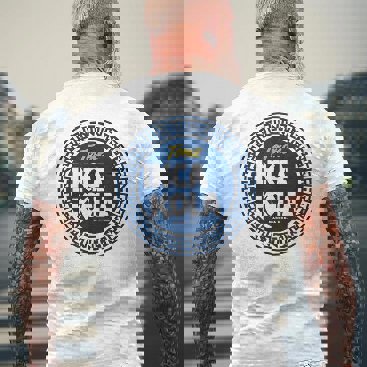 Inca Kola ペルーゴールデンコーラ バブルガム クリームソーダ メンズTシャツ バックプリント 高齢者への贈り物