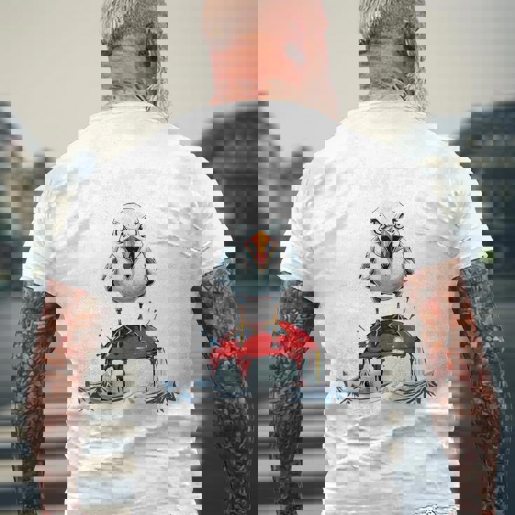 Is Wattaying I Northea Light Buoyeagull Fun メンズTシャツ バックプリント 高齢者への贈り物