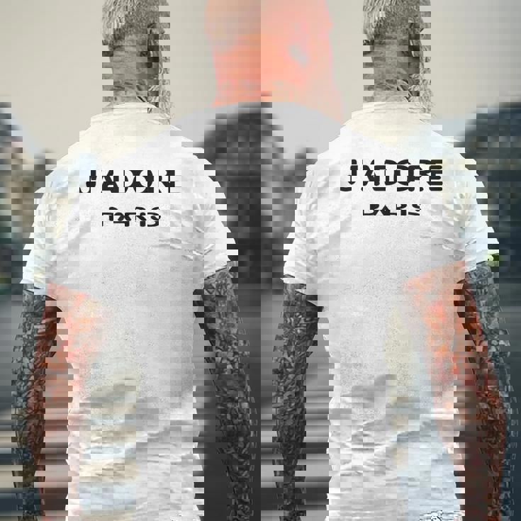 J'adore Paris、J'adore Paris、フランス フランスの都市 メンズTシャツ バックプリント 高齢者への贈り物