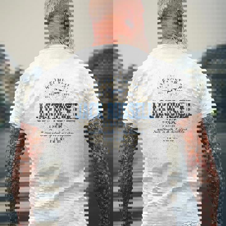 Jack Russell Terrier ヴィンテージジャック・ラッセル・テリア メンズTシャツ バックプリント 高齢者への贈り物