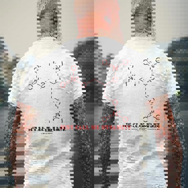 Just Call Me Dynamite ニトログリセリン 化学分子 ユーモア メンズTシャツ バックプリント 高齢者への贈り物
