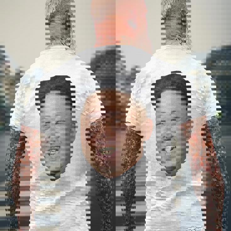 Kim Jong Un Big Face ロケットマン 北朝鮮パロディ メンズTシャツ バックプリント 高齢者への贈り物