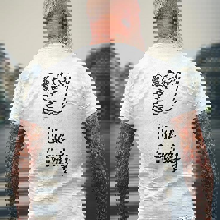 Live Freely メンズTシャツ バックプリント 高齢者への贈り物