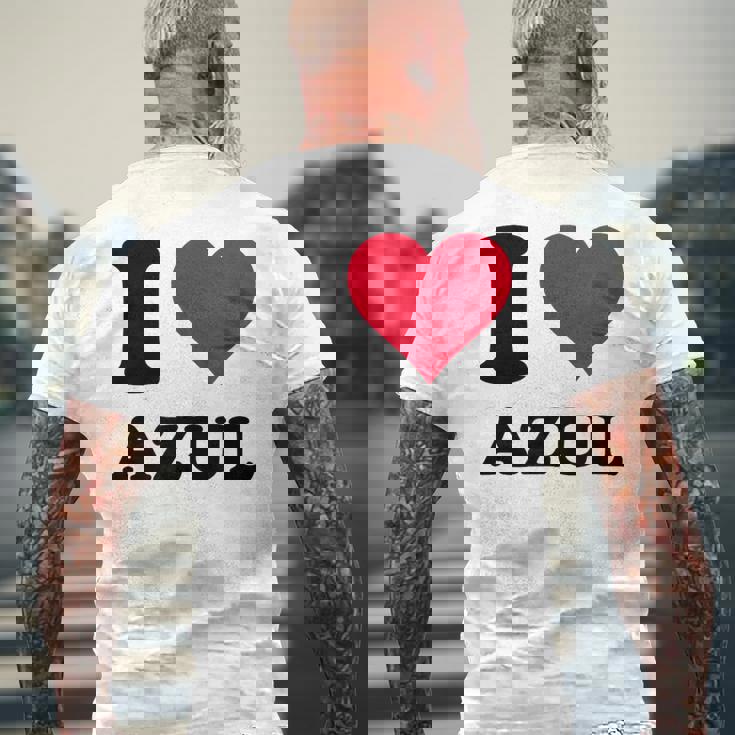 I Love Azul メンズTシャツ バックプリント 高齢者への贈り物