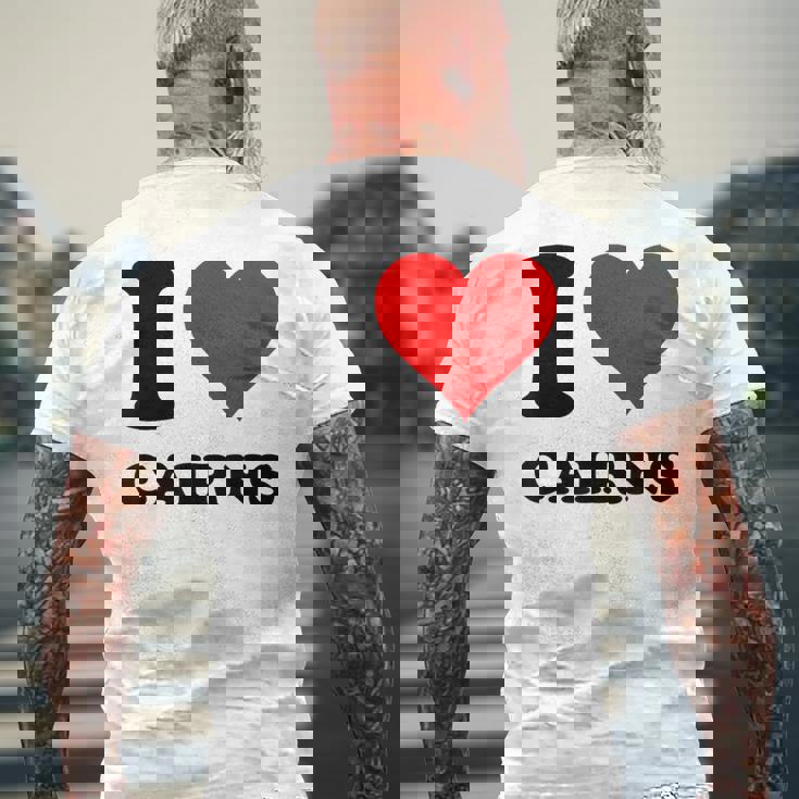 I Love Cairns メンズTシャツ バックプリント 高齢者への贈り物