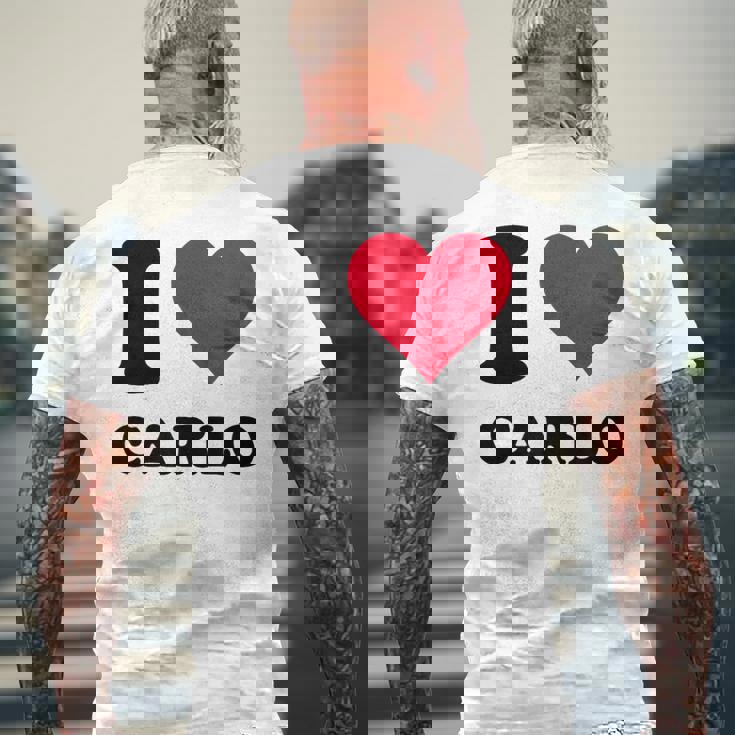 I Love Carlo メンズTシャツ バックプリント 高齢者への贈り物