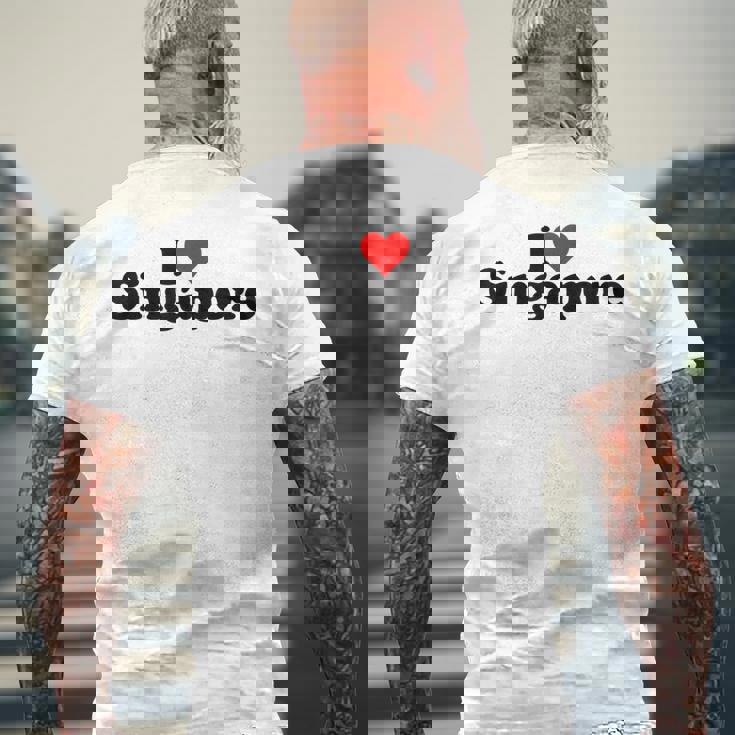 I Love Heart シンガポール メンズTシャツ バックプリント 高齢者への贈り物