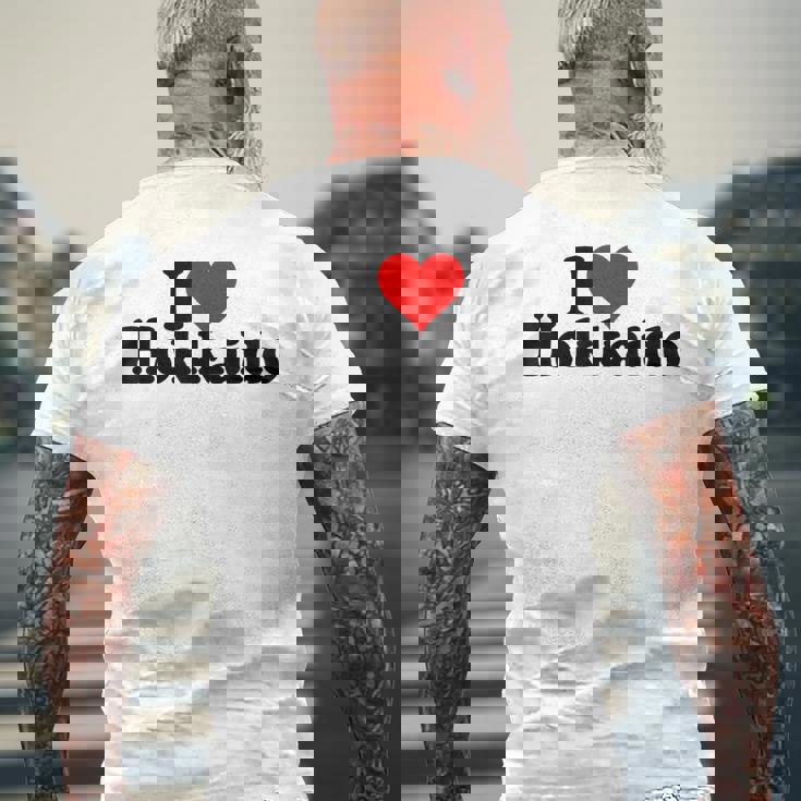 I Love Heart 北海道ジャパン メンズTシャツ バックプリント 高齢者への贈り物