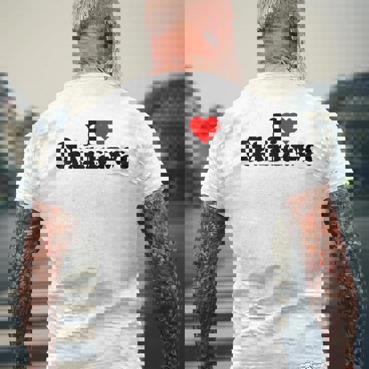 I Love Heart 沖縄ジャパン メンズTシャツ バックプリント 高齢者への贈り物