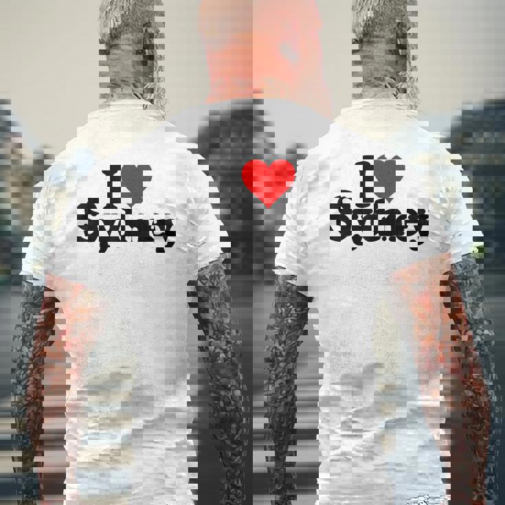 I Love Heartydneyyd Namee Australia メンズTシャツ バックプリント 高齢者への贈り物