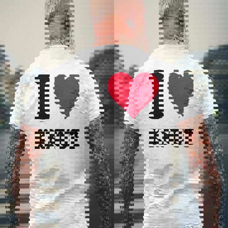 I Love Knut メンズTシャツ バックプリント 高齢者への贈り物