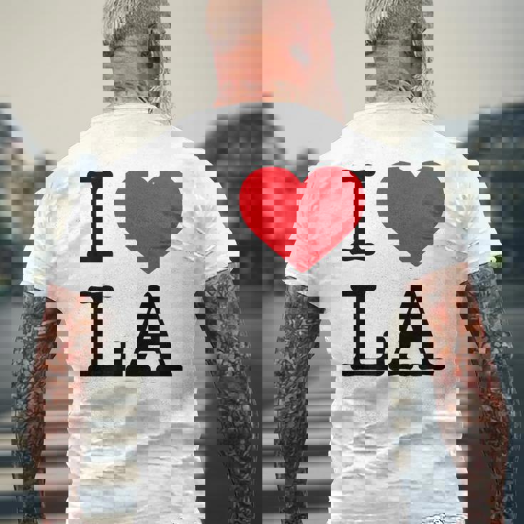 I Love La Top I Heart Los Angeles バケーションギフト メンズTシャツ バックプリント 高齢者への贈り物