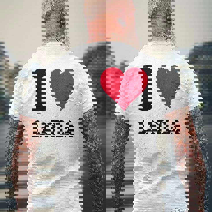 I Love Layla メンズTシャツ バックプリント 高齢者への贈り物