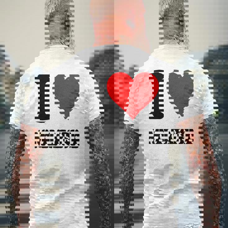 I Love Malaysia メンズTシャツ バックプリント 高齢者への贈り物