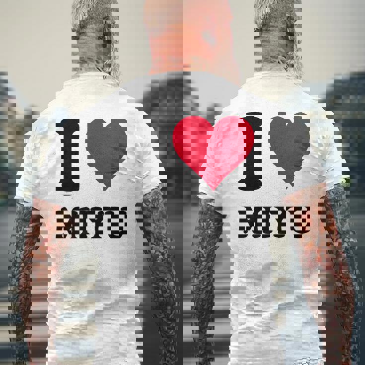 I Love Miyu メンズTシャツ バックプリント 高齢者への贈り物