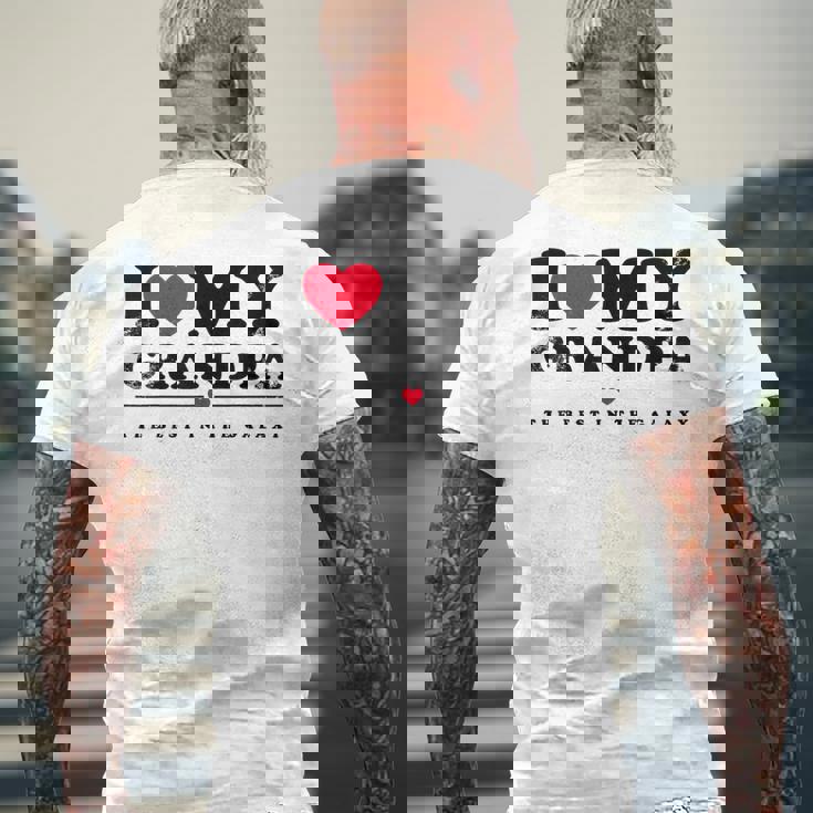 I Love My Grandpa I Heart My Grandpa メンズTシャツ バックプリント 高齢者への贈り物